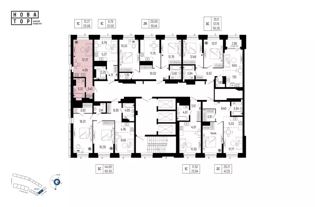 1-к кв. Башкортостан, Уфа Глумилино-1 мкр, Новатор жилой комплекс ... - Фото 2
