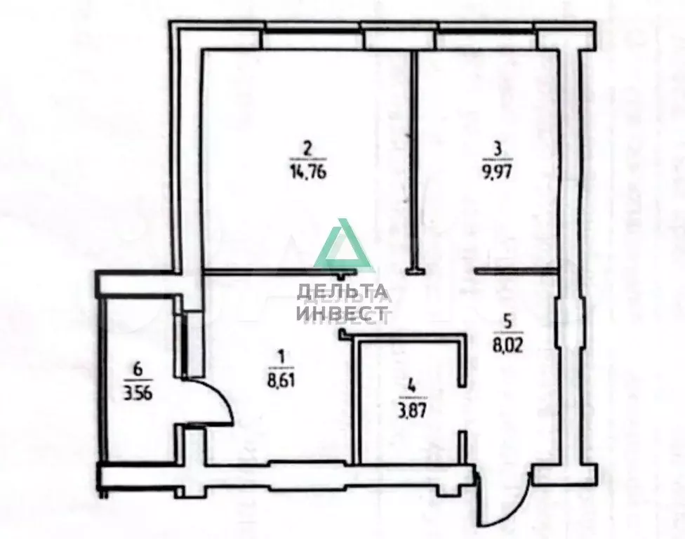 2-к. квартира, 47 м, 6/6 эт. - Фото 0