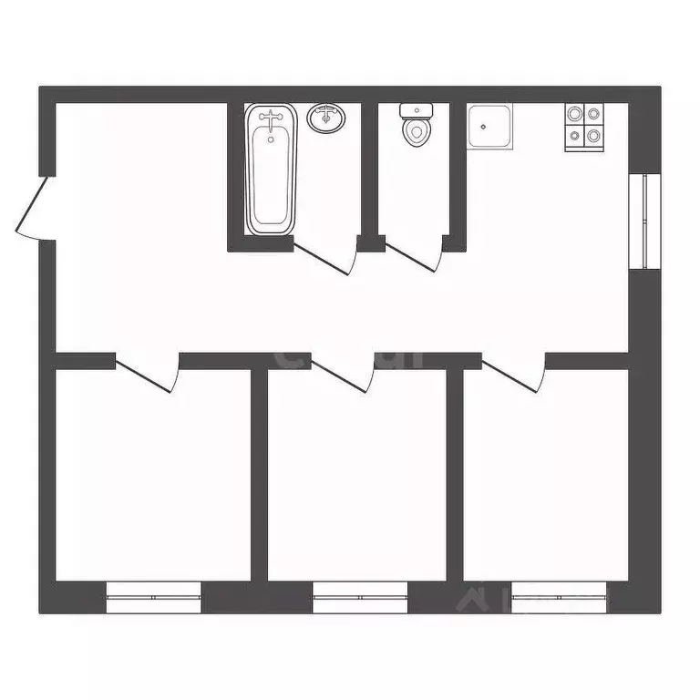 3-к кв. Тульская область, Советск Щекинский район, ул. Энергетиков, 33 ... - Фото 2