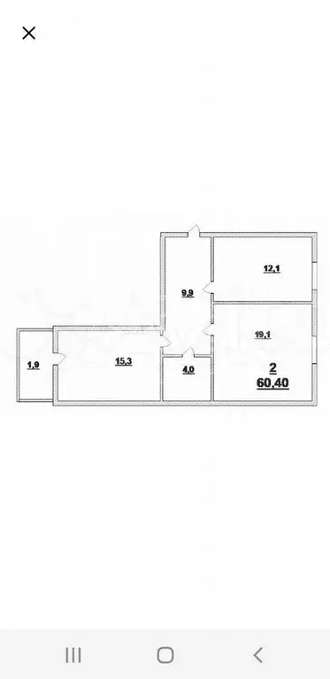 2-к. квартира, 60,4 м, 8/10 эт. - Фото 0