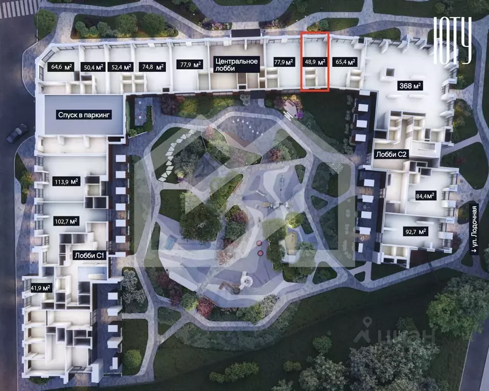 Помещение свободного назначения в Москва Юту жилой комплекс (49 м) - Фото 2