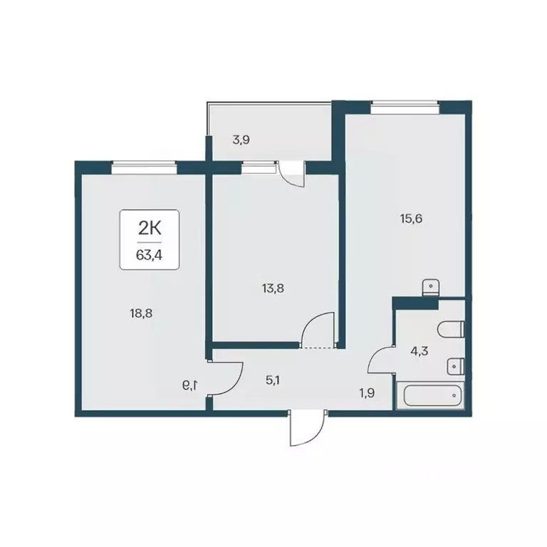 2-к кв. Новосибирская область, Новосибирск Кедровая ул., 80/3 (63.4 м) - Фото 0