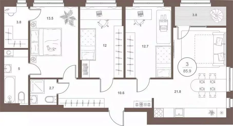3-к кв. Пензенская область, Пенза Арбеково жилрайон, Дальнее Арбеково ... - Фото 1