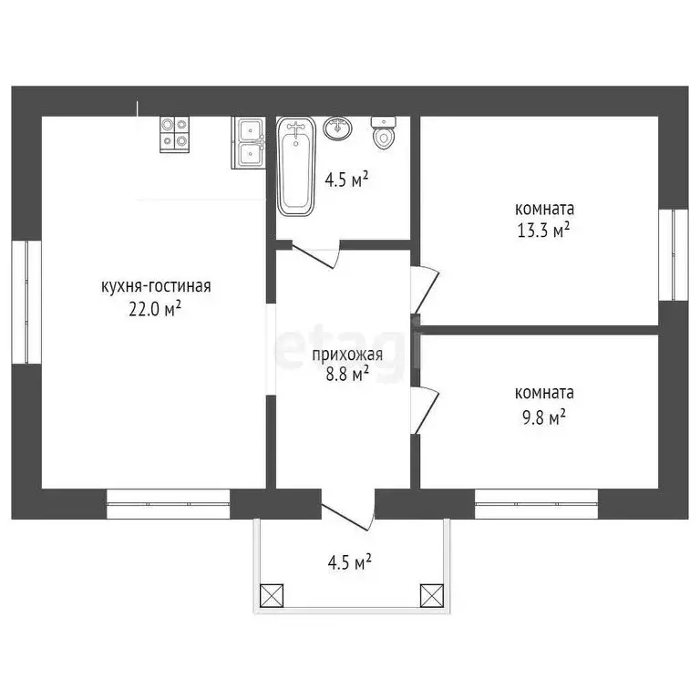 Дом в Изюмовка, улица Калинина, 160 (60.8 м) - Фото 1