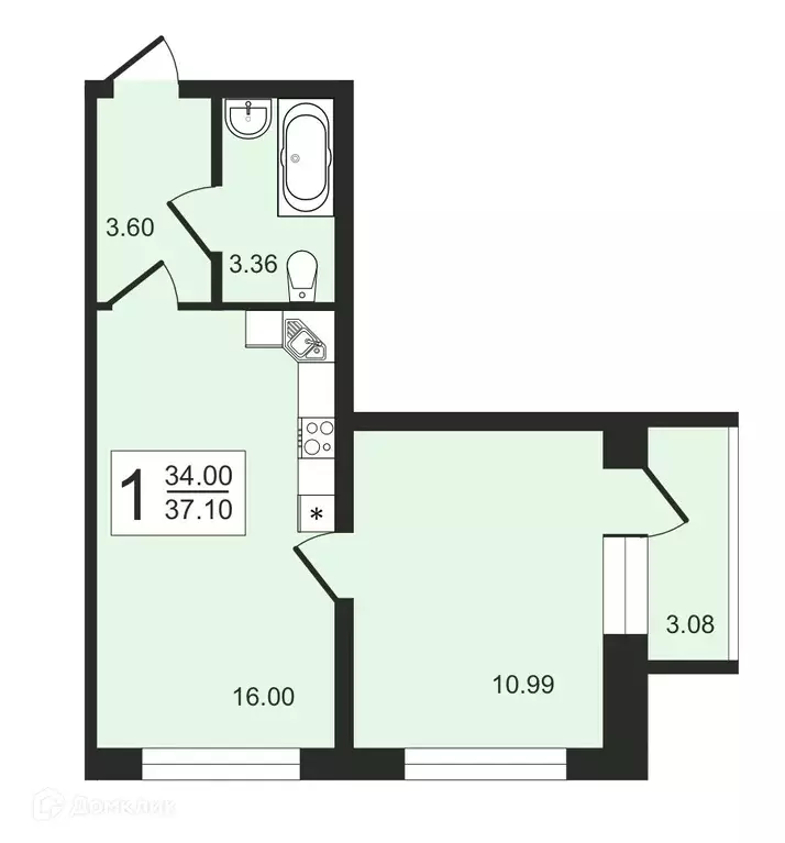 Продаётся 1-к квартира, 37.1 м - Фото 0