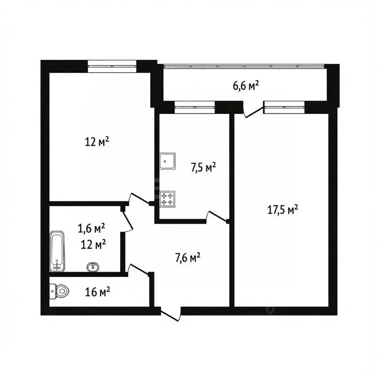 2-к кв. Ярославская область, Ярославль Кавказская ул., 33 (48.7 м) - Фото 2