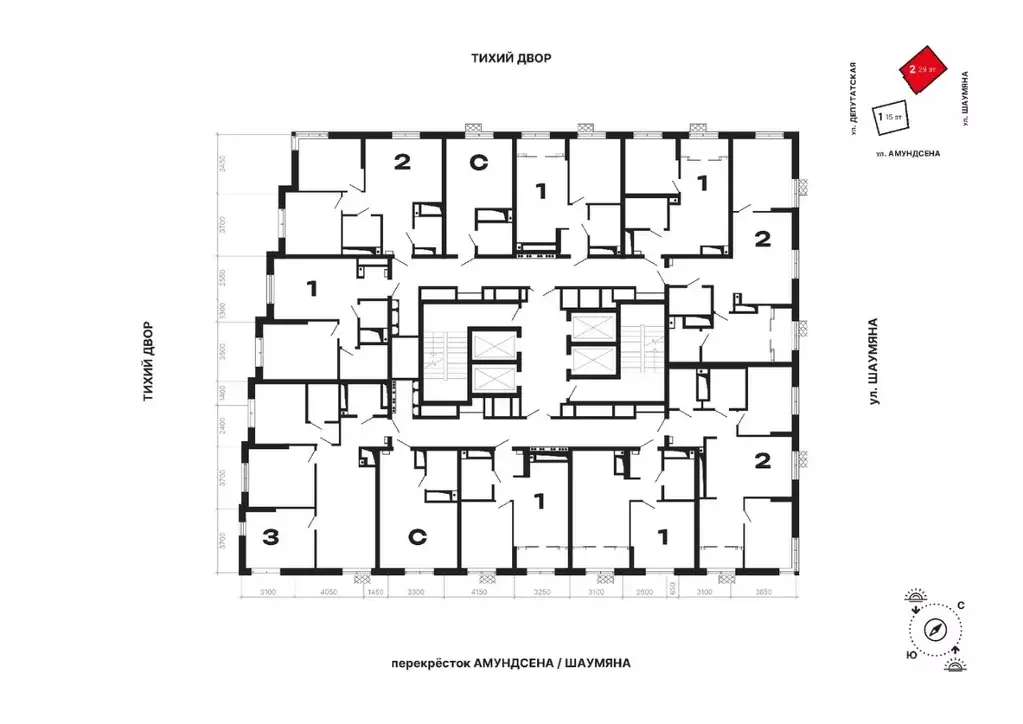 3-к кв. Свердловская область, Екатеринбург ул. Шаумяна, 11 (75.92 м) - Фото 2