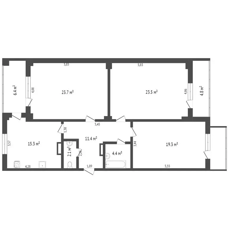 3-комнатная квартира: Севастополь, проспект Победы, 44А (106.6 м) - Фото 1