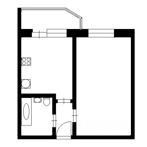 1-к кв. Воронежская область, Воронеж ул. Федора Тютчева, 95Л (32.0 м) - Фото 2