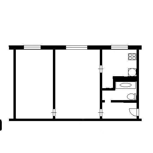 2-к кв. Татарстан, Казань ул. Гагарина, 61 (46.0 м) - Фото 2