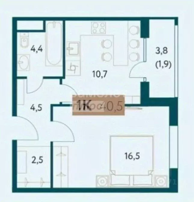 1-к кв. Москва Винницкая ул., 8к3 (42.0 м) - Фото 1