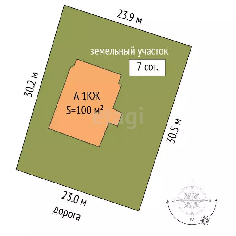 Дом в село Онохино, Молодёжная улица (100 м) - Фото 1