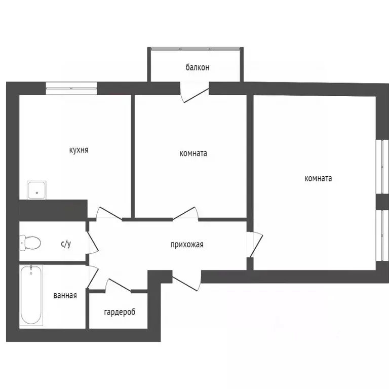 2-к кв. Красноярский край, Красноярск ул. Ползунова, 20 (50.7 м) - Фото 2