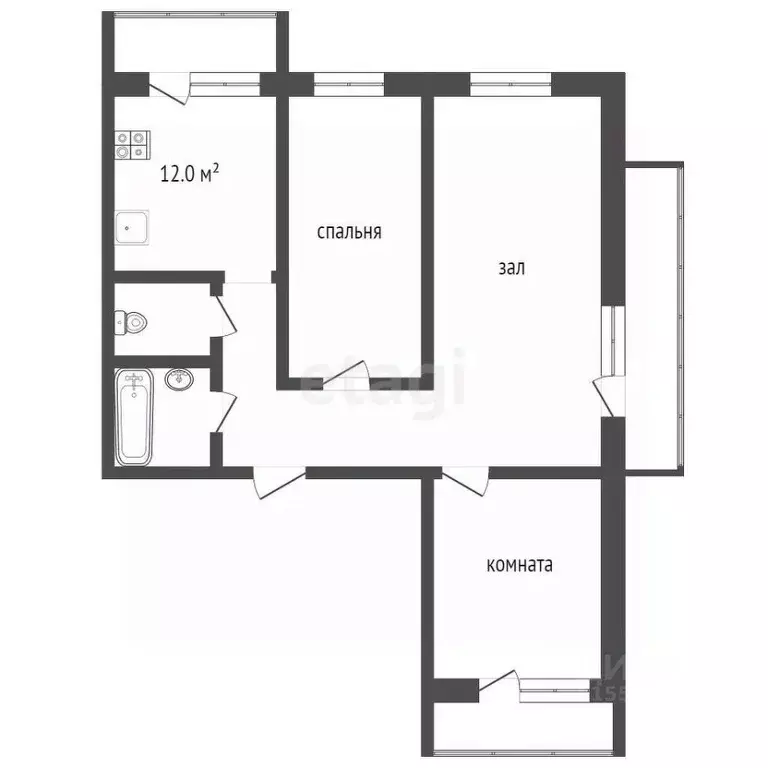 3-к кв. Самарская область, Самара ул. Георгия Димитрова, 69 (73.6 м) - Фото 1