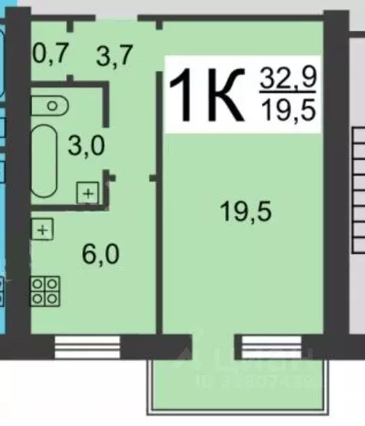1-к кв. Нижегородская область, Нижний Новгород ул. Культуры, 14 (33.0 ... - Фото 2