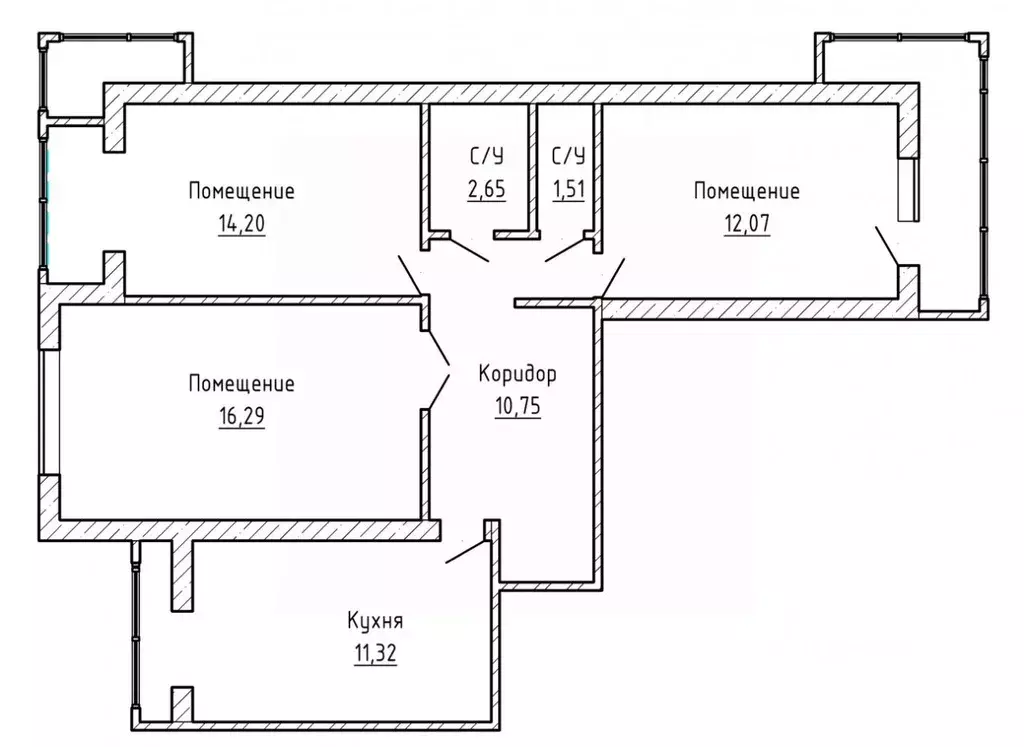 3-к кв. Кабардино-Балкария, Нальчик ул. Шогенова (75.0 м) - Фото 2
