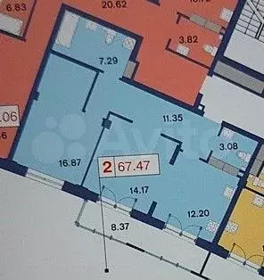 2-к. квартира, 67 м, 7/13 эт. - Фото 0
