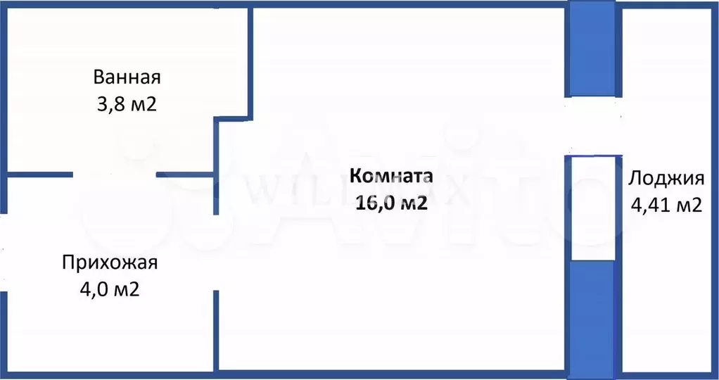 Квартира-студия, 23,8 м, 1/16 эт. - Фото 0