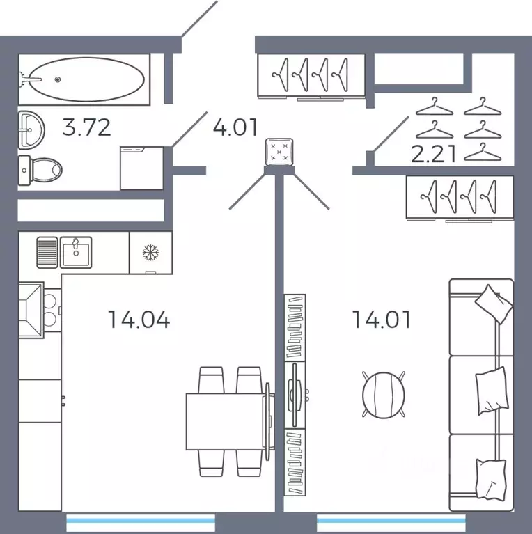 1-к кв. Самарская область, Волжский район, Лопатино с/пос, пос. ... - Фото 1