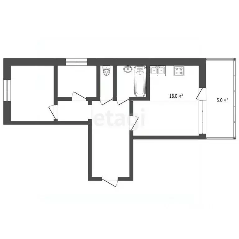 2-к кв. Московская область, Клин ул. Профсоюзная, 13к1 (51.4 м) - Фото 1