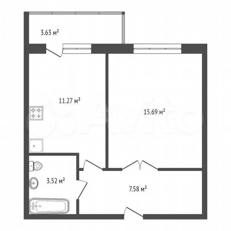 1-к. квартира, 40 м, 3/16 эт. - Фото 0