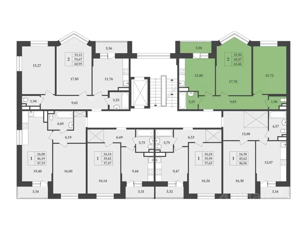 2-к кв. Ленинградская область, Кингисепп пер. Юности, 4 (62.3 м) - Фото 2