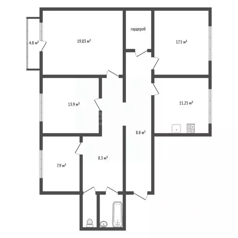 4-к кв. Воронежская область, Воронеж бул. Победы, 9 (87.7 м) - Фото 2