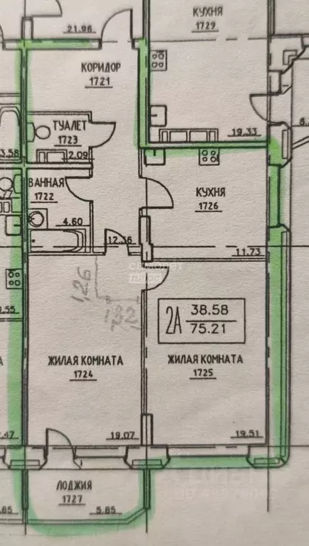 2-к кв. Московская область, Дзержинский Угрешская ул., 32 (67.21 м) - Фото 2