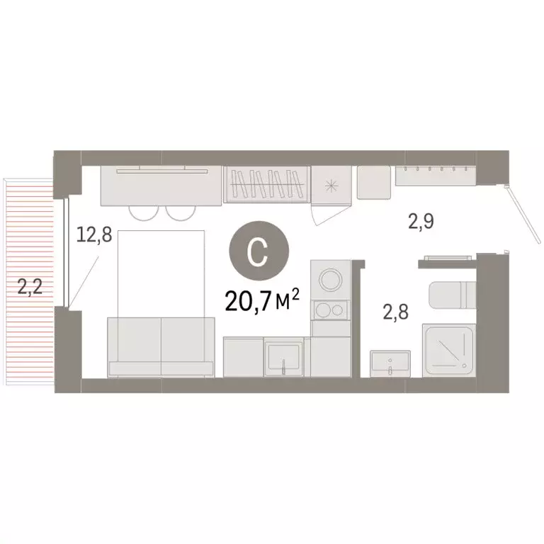 Квартира-студия: Новосибирский район, рабочий посёлок Краснообск, 3-й ... - Фото 2