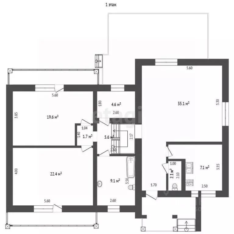 Дом в Крым, Евпатория городской округ, Заозерное пгт ул. Чкалова (326 ... - Фото 2
