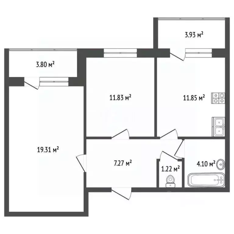 2-к кв. Краснодарский край, Анапа ш. Супсехское, 26к9 (57.3 м) - Фото 2