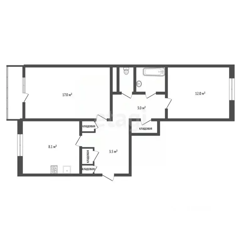 2-к кв. Воронежская область, Воронеж ул. Челюскинцев, 136А (50.7 м) - Фото 1