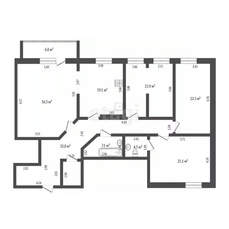 4-к кв. Тюменская область, Тюмень Советская ул., 51к2 (170.2 м) - Фото 1