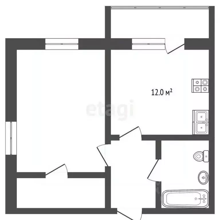 1-к кв. Ярославская область, Тутаев ул. Розы Люксембург, 70 (35.4 м) - Фото 1