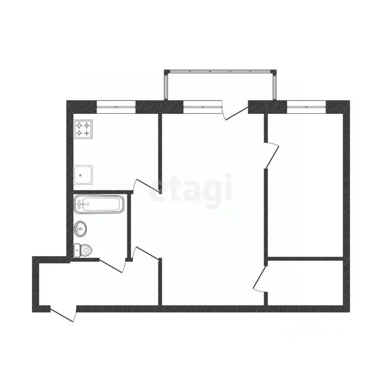 2-к кв. Белгородская область, Белгород Садовая ул., 29 (44.6 м) - Фото 1