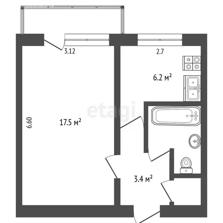 1-комнатная квартира: Елизово, улица Ленина, 44 (30 м) - Фото 0