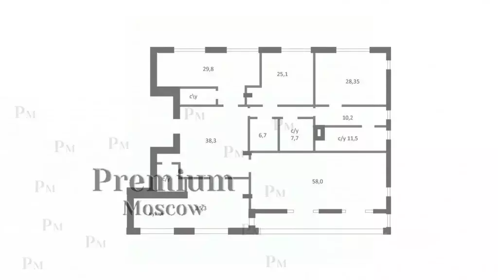 5-к кв. Москва Смоленский бул., 24к3 (270.6 м) - Фото 1