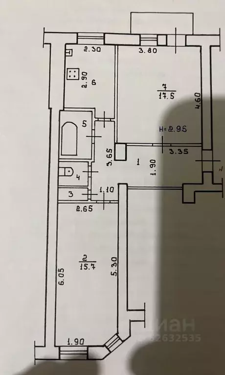 2-к кв. Волгоградская область, Волгоград ул. Дзержинского, 15 (56.7 м) - Фото 2