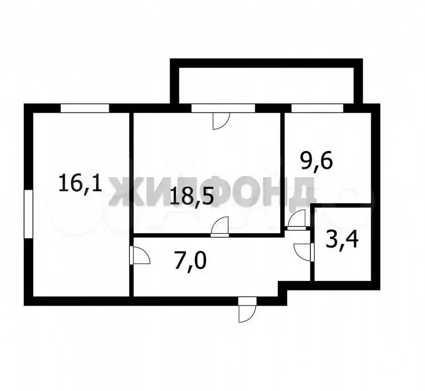 2-к. квартира, 55,9 м, 19/26 эт. - Фото 0