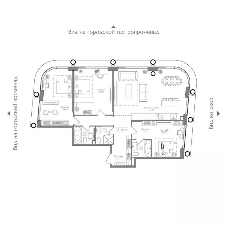 3-комнатная квартира: Москва, жилой комплекс Преображенская Площадь ... - Фото 1