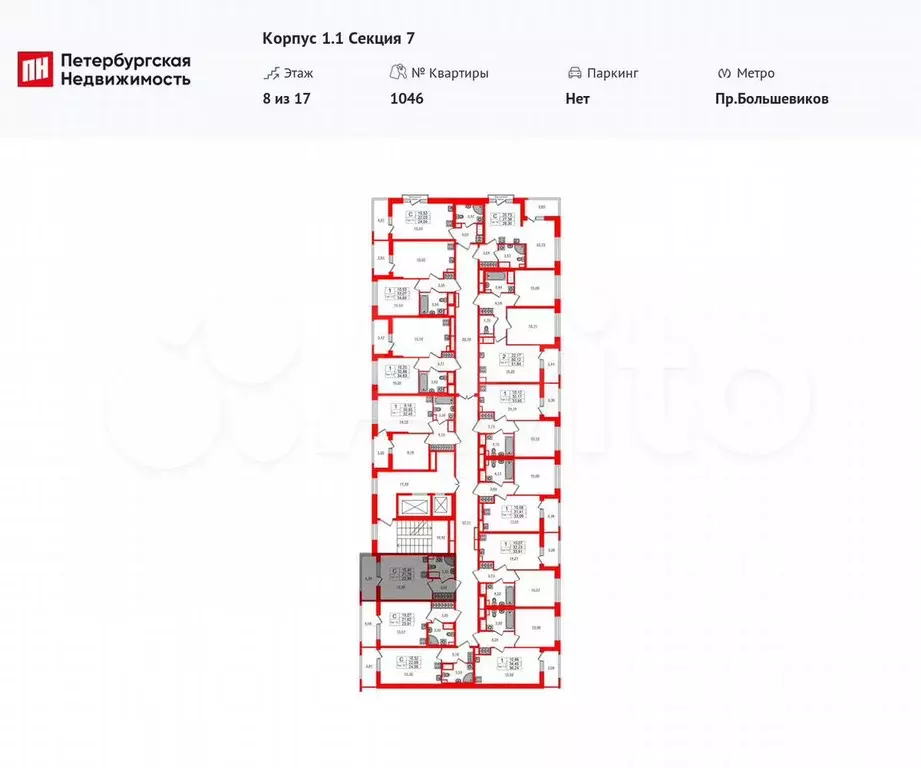 Квартира-студия, 21,8 м, 8/17 эт. - Фото 1