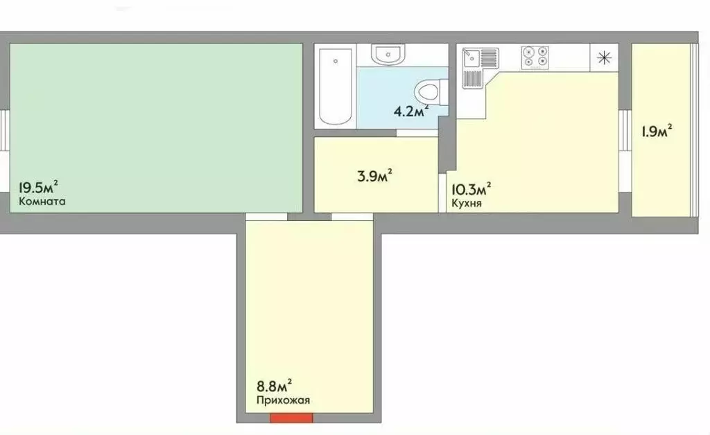 1-комнатная квартира: Краснодар, Восточно-Кругликовская улица, 65 (47 ... - Фото 1