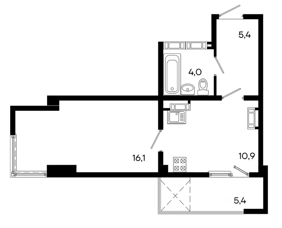 Студия Крым, Симферополь ул. Балаклавская, 10 (41.4 м) - Фото 1