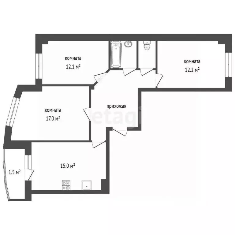 3-к кв. Псковская область, Псковский район, Завеличенская волость, д. ... - Фото 2