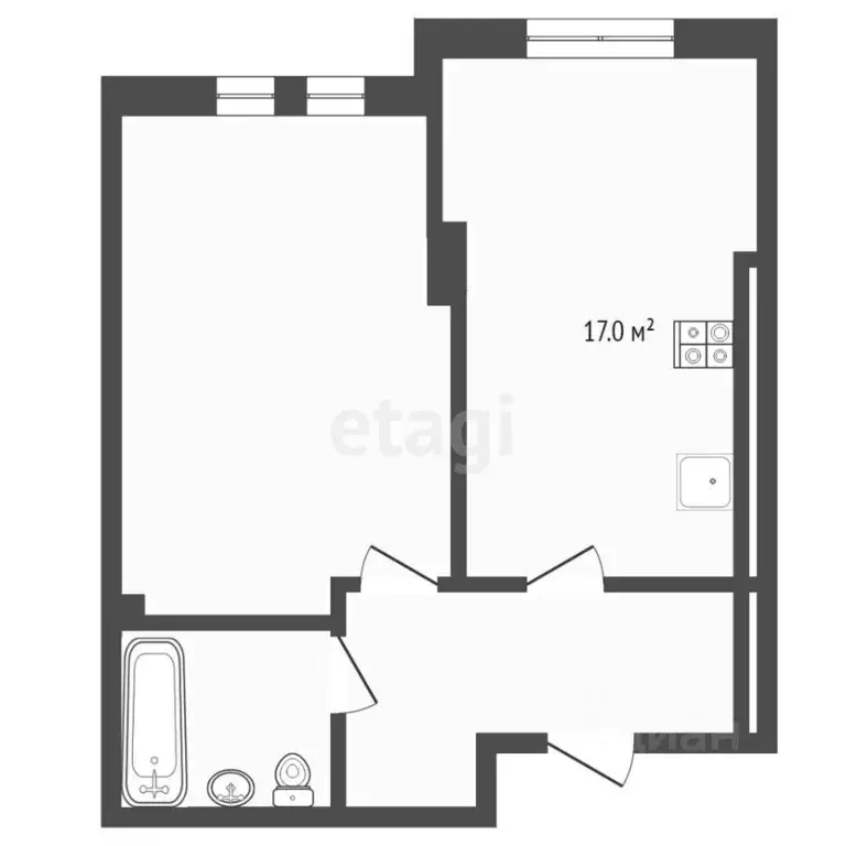 1-к кв. Ростовская область, Батайск ул. Ворошилова, 8к1 (45.9 м) - Фото 1