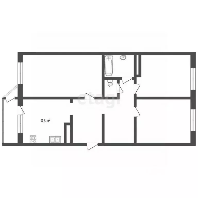 3-к кв. Камчатский край, Петропавловск-Камчатский ул. Виталия Кручины, ... - Фото 2