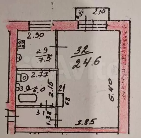 1-к. квартира, 42,6 м, 3/4 эт. - Фото 0