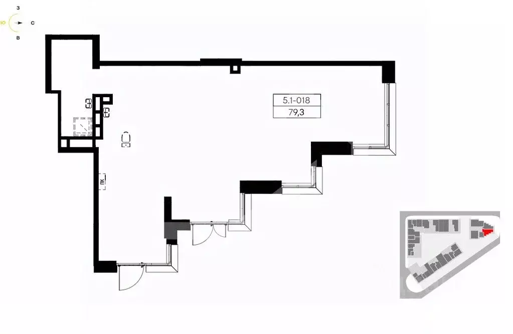 Торговая площадь в Москва Дзен-кварталы жилой комплекс (79 м) - Фото 2