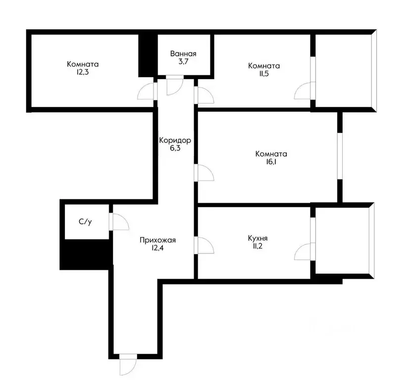 3-к кв. Краснодарский край, Краснодар Гаражная ул., 87 (76.1 м) - Фото 2
