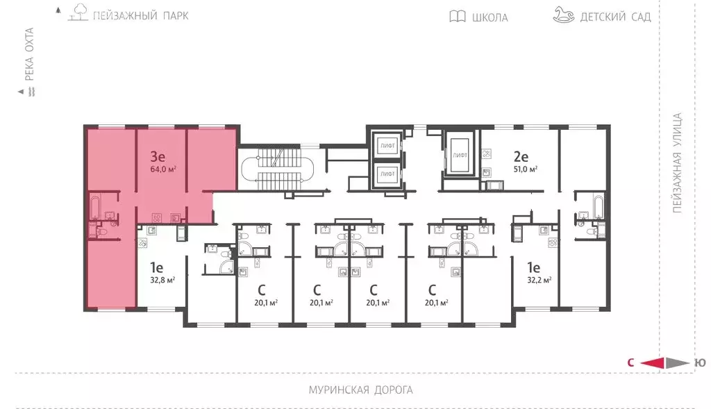 3-комнатная квартира: Санкт-Петербург, Муринская дорога, 35к2 (64 м) - Фото 2